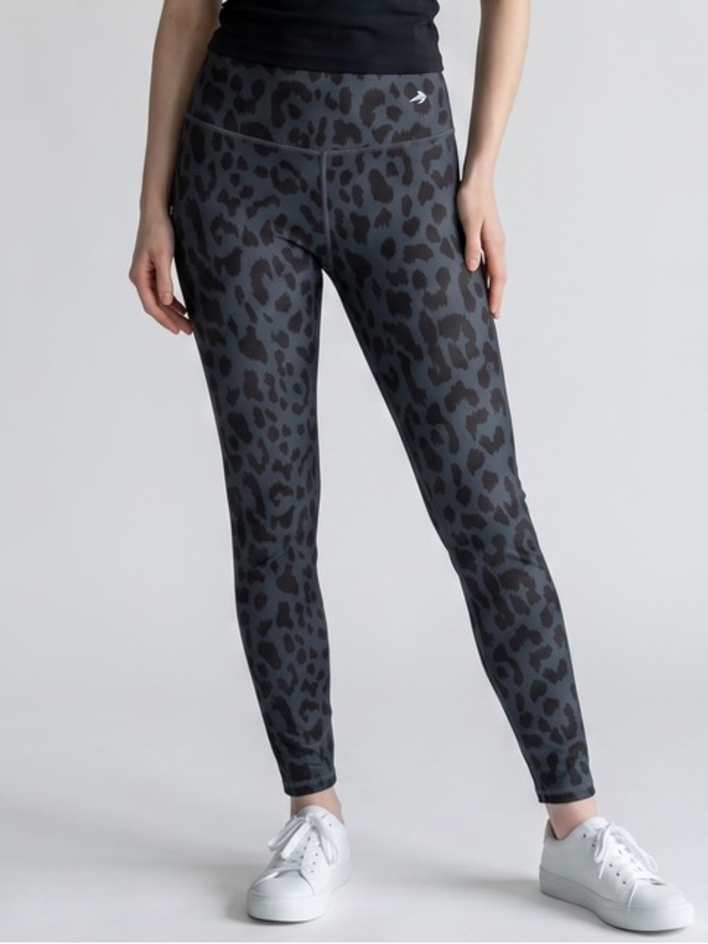 Women's High-Rise Leopard Print Leggings - Black/Grey